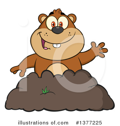 Royalty-Free (RF) Groundhog Clipart Illustration by Hit Toon - Stock Sample #1377225