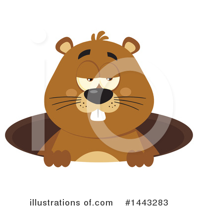 Royalty-Free (RF) Groundhog Clipart Illustration by Hit Toon - Stock Sample #1443283