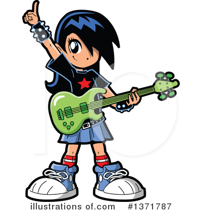 Royalty-Free (RF) Guitarist Clipart Illustration by Clip Art Mascots - Stock Sample #1371787