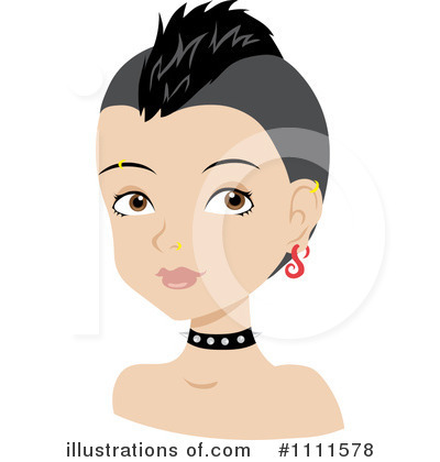 Royalty-Free (RF) Hair Style Clipart Illustration by Rosie Piter - Stock Sample #1111578