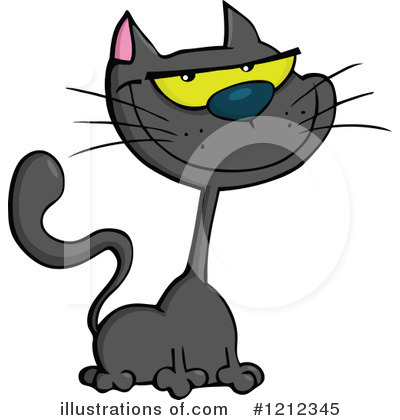 Royalty-Free (RF) Halloween Cat Clipart Illustration by Hit Toon - Stock Sample #1212345