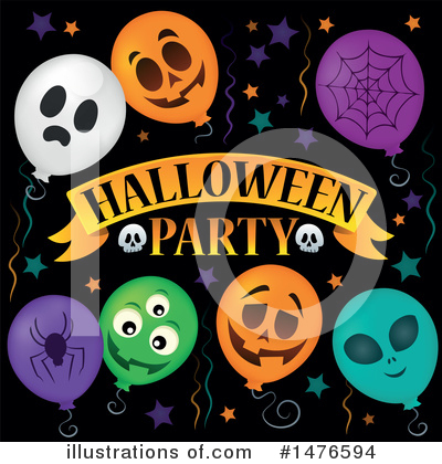 Halloween Balloons Clipart #1476594 by visekart
