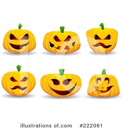 Royalty-Free (RF) Halloween Pumpkins Clipart Illustration by KJ Pargeter - Stock Sample #222061