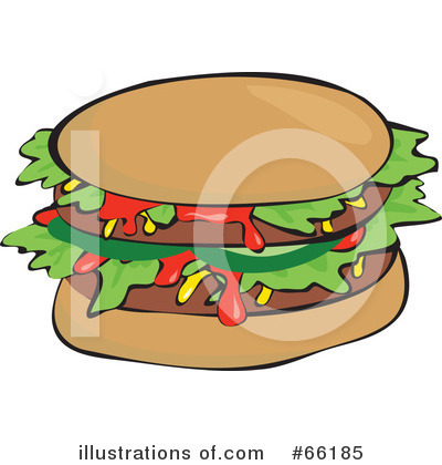 Royalty-Free (RF) Hamburger Clipart Illustration by Prawny - Stock Sample #66185