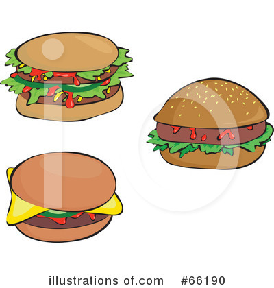 Royalty-Free (RF) Hamburger Clipart Illustration by Prawny - Stock Sample #66190