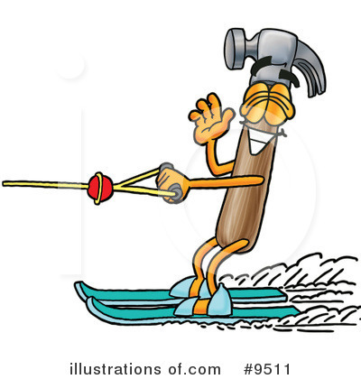 Waterskiing Clipart #9511 by Mascot Junction