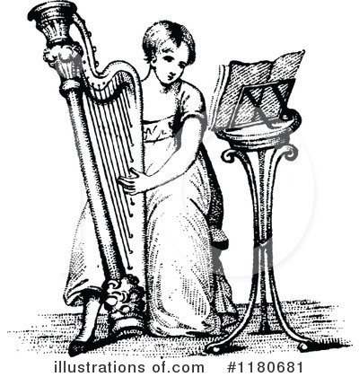 Royalty-Free (RF) Harp Clipart Illustration by Prawny Vintage - Stock Sample #1180681