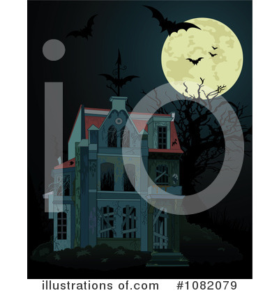 Royalty-Free (RF) Haunted House Clipart Illustration by Pushkin - Stock Sample #1082079