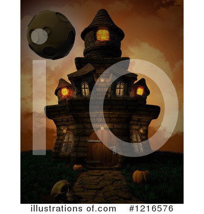 Royalty-Free (RF) Haunted House Clipart Illustration by KJ Pargeter - Stock Sample #1216576