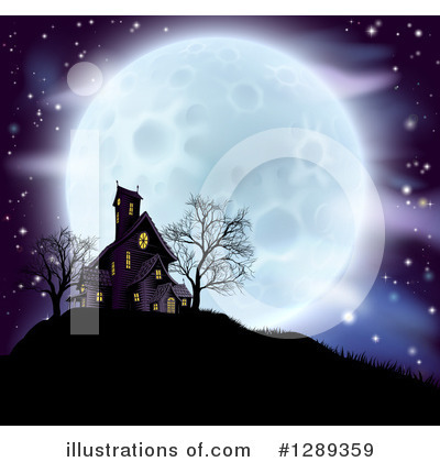 Full Moon Clipart #1289359 by AtStockIllustration