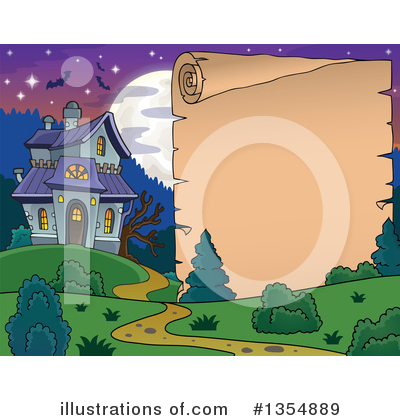 Royalty-Free (RF) Haunted House Clipart Illustration by visekart - Stock Sample #1354889
