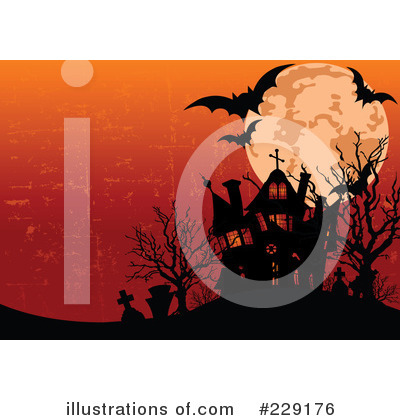 Royalty-Free (RF) Haunted House Clipart Illustration by Pushkin - Stock Sample #229176