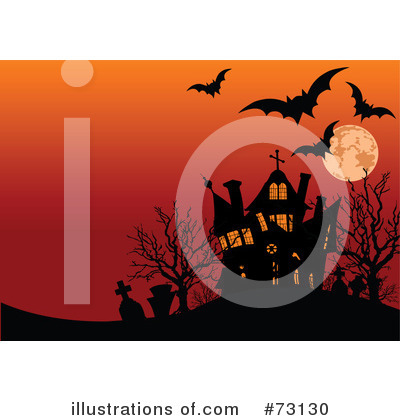 Royalty-Free (RF) Haunted House Clipart Illustration by Pushkin - Stock Sample #73130