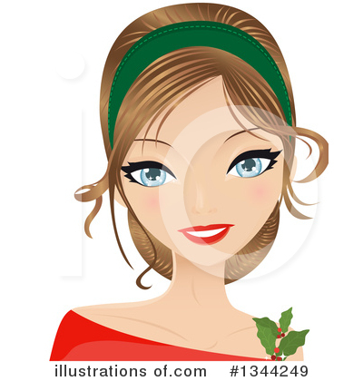 Christmas Woman Clipart #1344249 by Melisende Vector