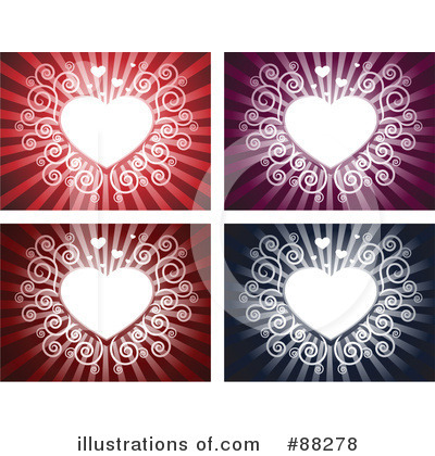 Royalty-Free (RF) Heart Background Clipart Illustration by Qiun - Stock Sample #88278
