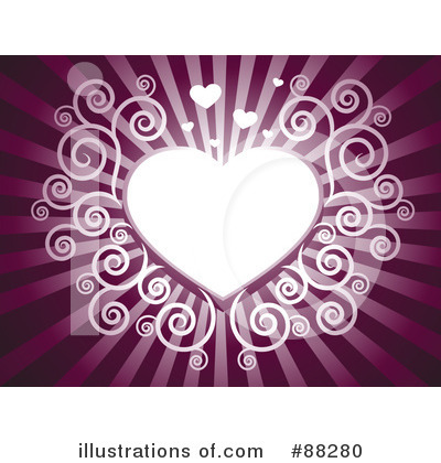 Royalty-Free (RF) Heart Background Clipart Illustration by Qiun - Stock Sample #88280