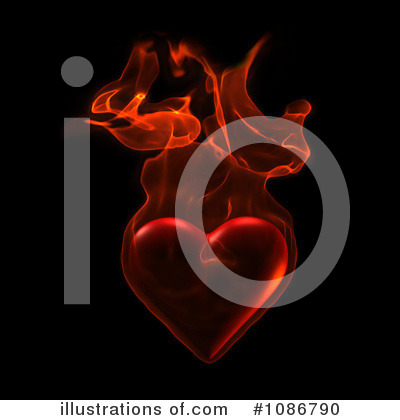 Flaming Heart Clipart #1086790 by chrisroll