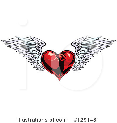 Winged Heart Clipart #1291431 by Vector Tradition SM