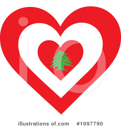 Royalty-Free (RF) Heart Flag Clipart Illustration by Maria Bell - Stock Sample #1097790