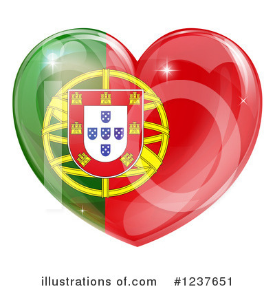 Royalty-Free (RF) Heart Flag Clipart Illustration by AtStockIllustration - Stock Sample #1237651
