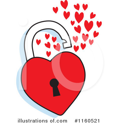 Royalty-Free (RF) Heart Padlock Clipart Illustration by Johnny Sajem - Stock Sample #1160521