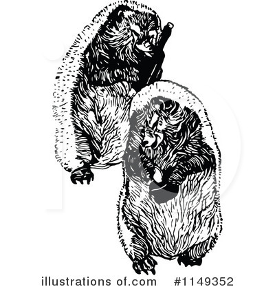 Royalty-Free (RF) Hedgehog Clipart Illustration by Prawny Vintage - Stock Sample #1149352