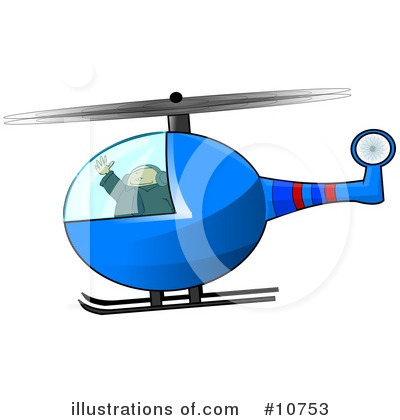 Helicopter Clipart #10753 by Dennis Cox