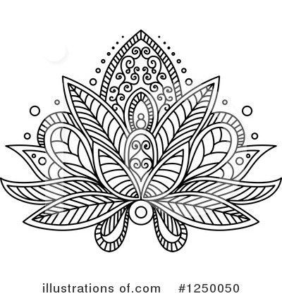 Royalty-Free (RF) Henna Flower Clipart Illustration by Vector Tradition SM - Stock Sample #1250050