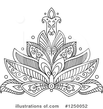 Royalty-Free (RF) Henna Flower Clipart Illustration by Vector Tradition SM - Stock Sample #1250052