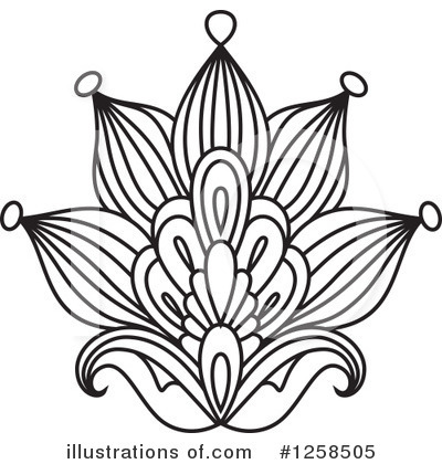 Royalty-Free (RF) Henna Flower Clipart Illustration by Vector Tradition SM - Stock Sample #1258505