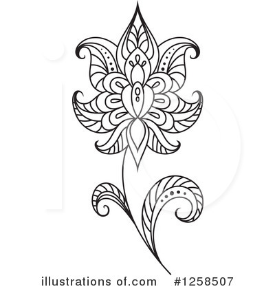 Royalty-Free (RF) Henna Flower Clipart Illustration by Vector Tradition SM - Stock Sample #1258507