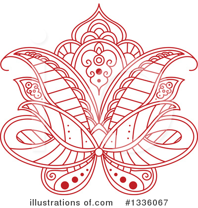 Royalty-Free (RF) Henna Flower Clipart Illustration by Vector Tradition SM - Stock Sample #1336067