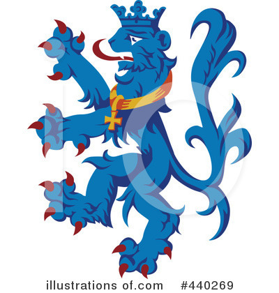 Royalty-Free (RF) Heraldic Lion Clipart Illustration by dero - Stock Sample #440269
