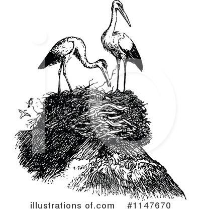 Royalty-Free (RF) Heron Clipart Illustration by Prawny Vintage - Stock Sample #1147670