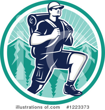Royalty-Free (RF) Hiking Clipart Illustration by patrimonio - Stock Sample #1223373