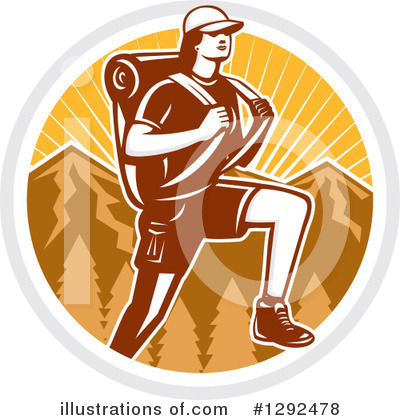 Royalty-Free (RF) Hiking Clipart Illustration by patrimonio - Stock Sample #1292478
