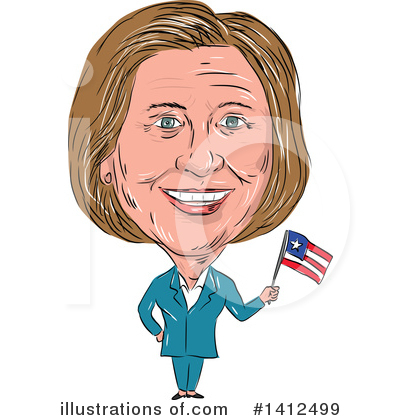 Royalty-Free (RF) Hillary Clinton Clipart Illustration by patrimonio - Stock Sample #1412499