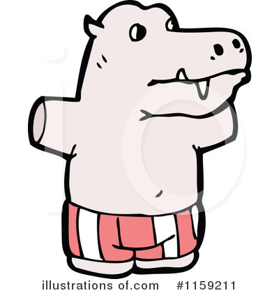 Royalty-Free (RF) Hippo Clipart Illustration by lineartestpilot - Stock Sample #1159211