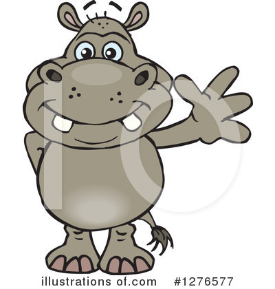 Royalty-Free (RF) Hippo Clipart Illustration by Dennis Holmes Designs - Stock Sample #1276577