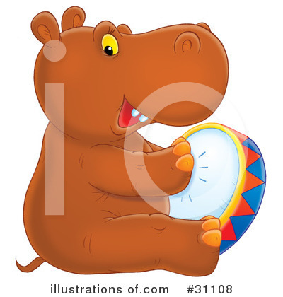Royalty-Free (RF) Hippo Clipart Illustration by Alex Bannykh - Stock Sample #31108
