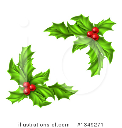 Christmas Holly Clipart #1349271 by AtStockIllustration