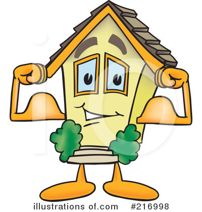 Royalty-Free (RF) Home Mascot Clipart Illustration by Mascot Junction - Stock Sample #216998