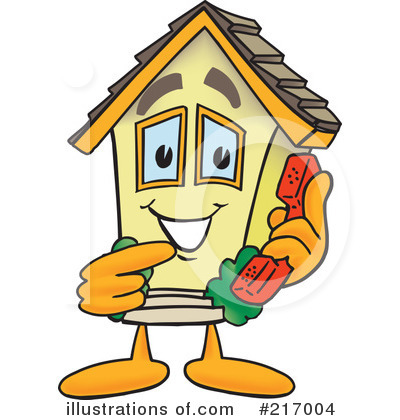Royalty-Free (RF) Home Mascot Clipart Illustration by Mascot Junction - Stock Sample #217004