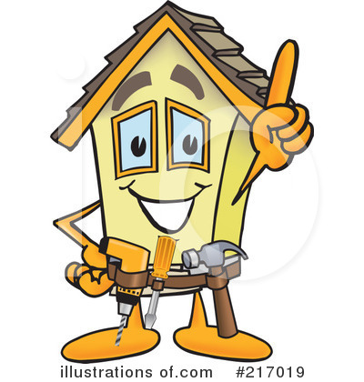 Royalty-Free (RF) Home Mascot Clipart Illustration by Mascot Junction - Stock Sample #217019