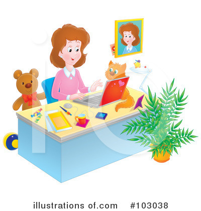 Royalty-Free (RF) Home Office Clipart Illustration by Alex Bannykh - Stock Sample #103038