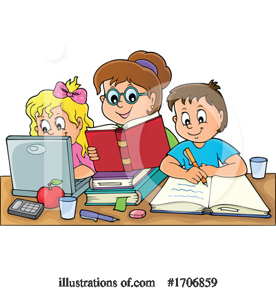 Royalty-Free (RF) Home School Clipart Illustration by visekart - Stock Sample #1706859