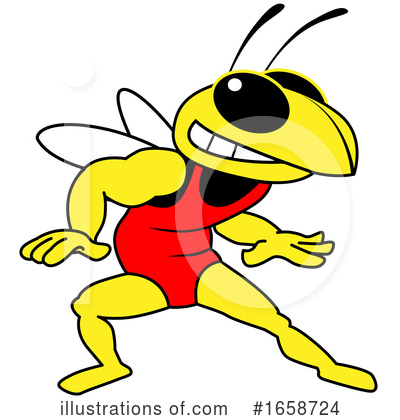 Royalty-Free (RF) Hornet Clipart Illustration by Mascot Junction - Stock Sample #1658724