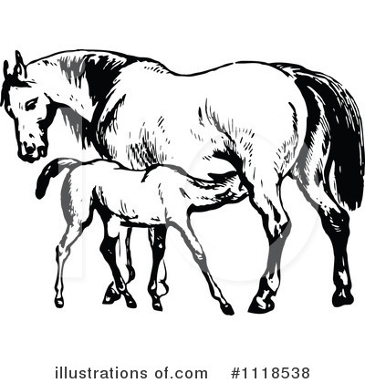 Royalty-Free (RF) Horse Clipart Illustration by Prawny Vintage - Stock Sample #1118538