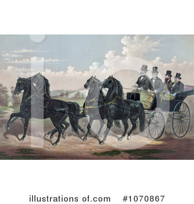 Royalty-Free (RF) Horse Drawn Carriages Clipart Illustration by JVPD - Stock Sample #1070867
