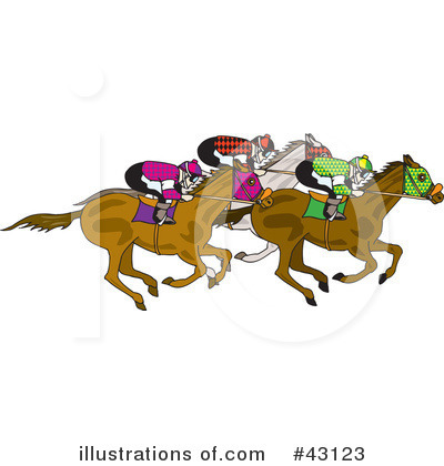 Royalty-Free (RF) Horse Race Clipart Illustration by Dennis Holmes Designs - Stock Sample #43123